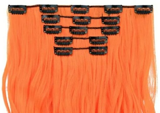 short hair extensions clip in-orange straight(4)