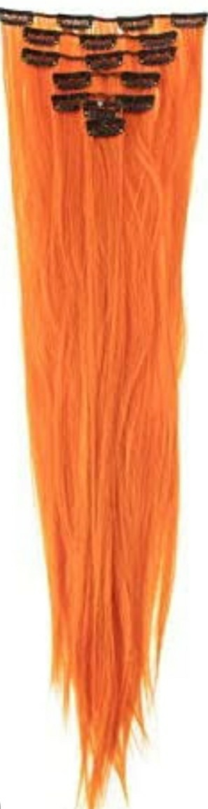 straight clip in hair extensions orange long4