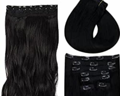 wavy clip in hair extension-long-black 3