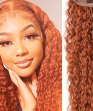 100 human hair extensions-orange long curly 1