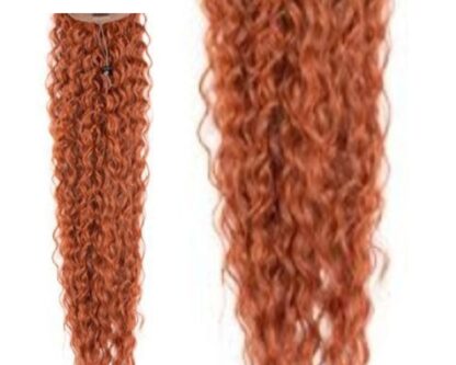 100 human hair extensions-orange long curly 4