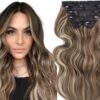 12 inch clip in hair extensions ombre wavy long 1