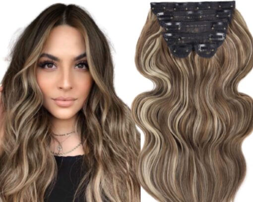12 inch clip in hair extensions ombre wavy long 1