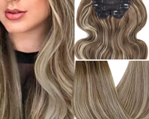 12 inch clip in hair extensions ombre wavy long 2