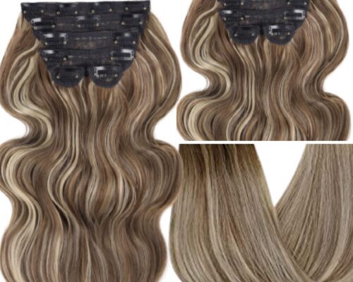 12 inch clip in hair extensions-ombre wavy long 3