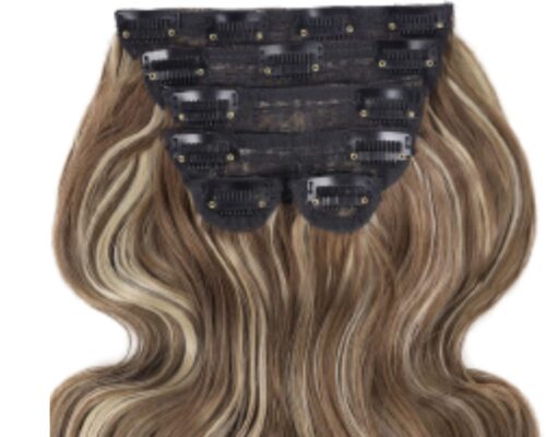 12 inch clip in hair extensions-ombre wavy long 4
