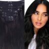 16 inch clip in hair extension black body wave long 1