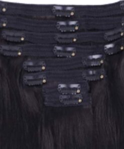 16 inch clip in hair extension black body wave long 4