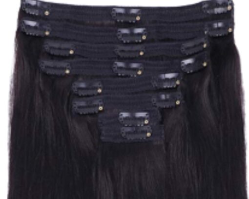 16 inch clip in hair extension black body wave long 4