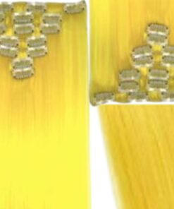 16 inch clip in hair extensions yellow long straight 3