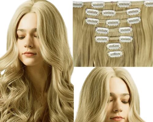 18 inch clip in hair extension-blonde body wave long 2