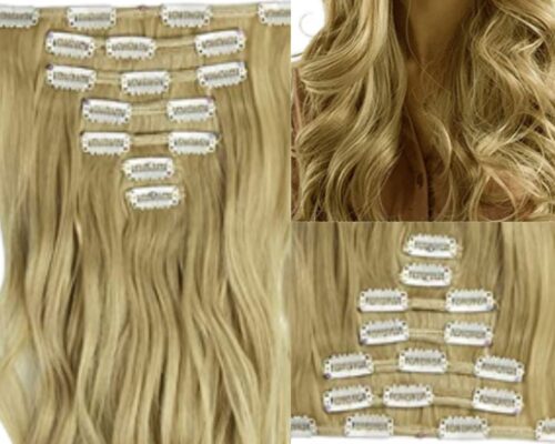 18 inch clip in hair extension-blonde body wave long 3