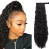 18 inch ponytail black curly long 1