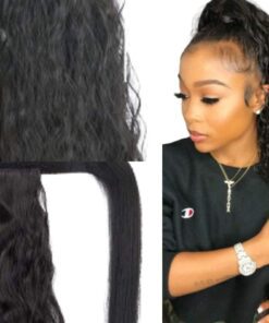 18 inch ponytail black curly long 2