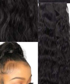 18 inch ponytail black curly long 3