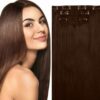 20 brown clip in hair extensions long straight1