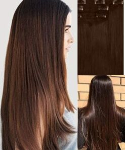 20 brown clip in hair extensions long straight3