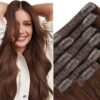 26 inch clip in hair extensions dark brown wavy 1