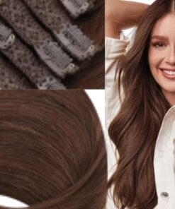 26 inch clip in hair extensions dark brown wavy 2