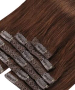 26 inch clip in hair extensions dark brown wavy 4