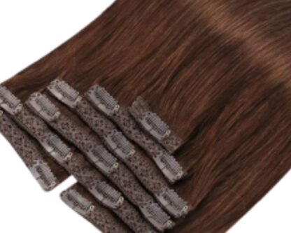 26 inch clip in hair extensions-dark brown wavy 4