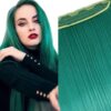 26 inch clip in hair extensions green long straight 1