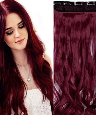 4c clip in hair extensions-burgundy long wavy(1)