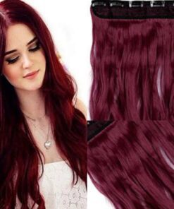 4c clip in hair extensions burgundy long wavy2