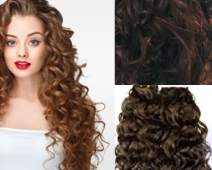 4c hair extensions-brown long curly 2