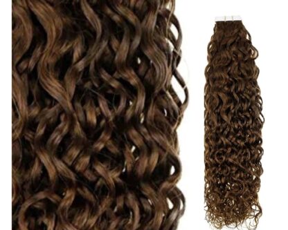 4c hair extensions-brown long curly 4