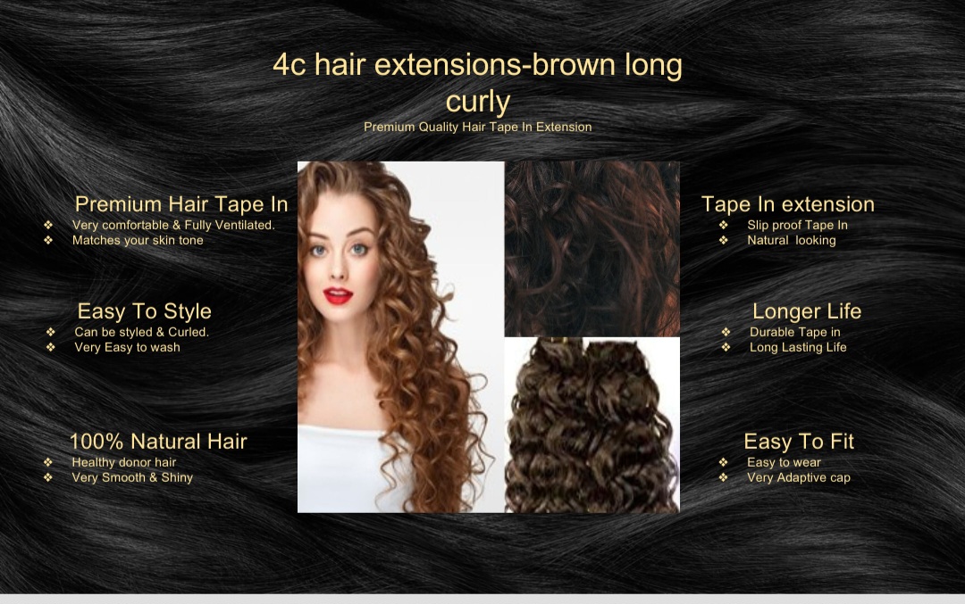4c hair extensions-brown long curly5