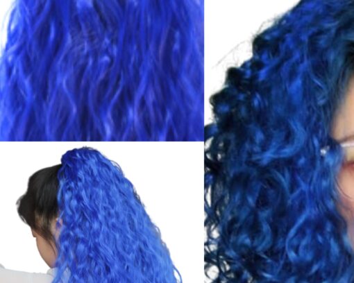 4c ponytail blue curly long 2