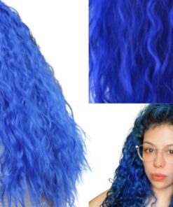 4c ponytail blue curly long 3