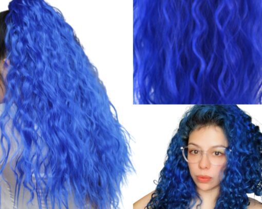 4c ponytail blue curly long 3
