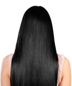 50 cm clip in extensions black long straight 4