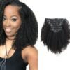 Kinky short clip in hair extensions 4c black 1