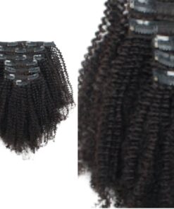 Kinky short clip in hair extensions 4c black 4 1