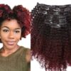 afro clip ins burgundy short 1