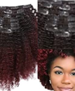 afro clip ins burgundy short 3