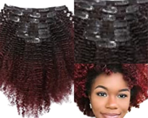 afro clip ins burgundy short 3