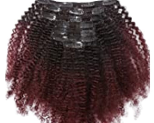 afro clip ins burgundy short 4