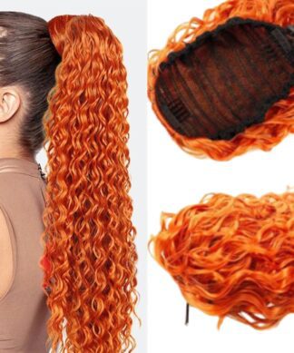 afro ponytail-orange long 1