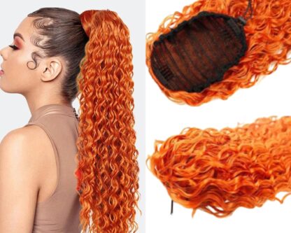 afro ponytail-orange long 1