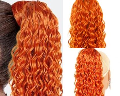afro ponytail-orange long 2