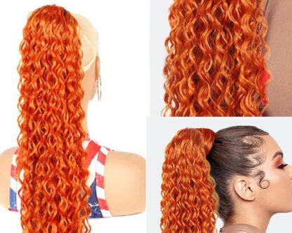 afro ponytail-orange long 3