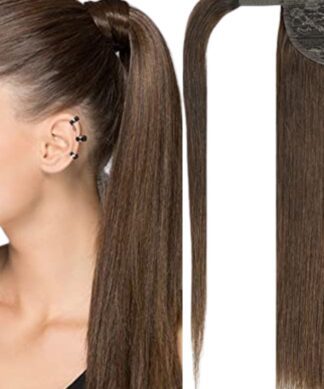 best ponytail extension-brown long straight 1