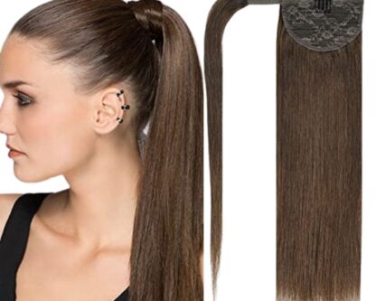 best ponytail extension-brown long straight 1