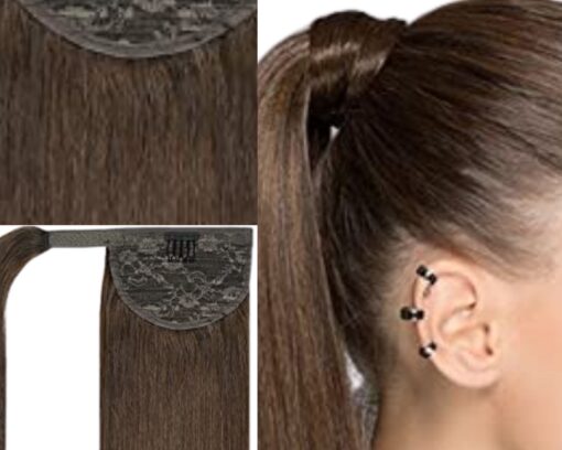 best ponytail extension brown long straight 2