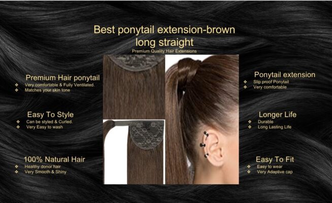 best ponytail extension brown long straight5