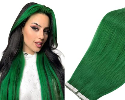best tape in hair extensions-green long straight 1